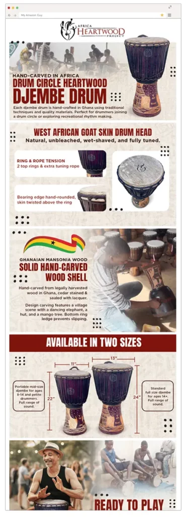Amazon A+ content Africa Heartwood Project