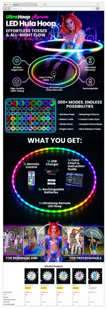Amazon A+ content Ultrahoop