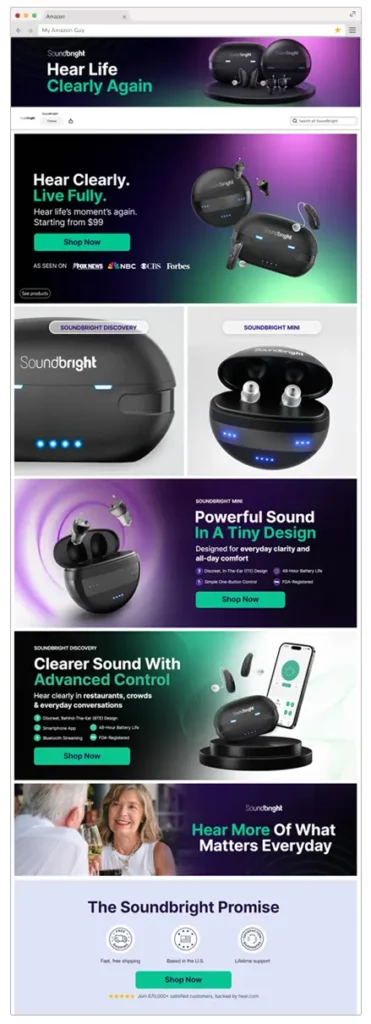 Amazon Brand Store example Soundbright