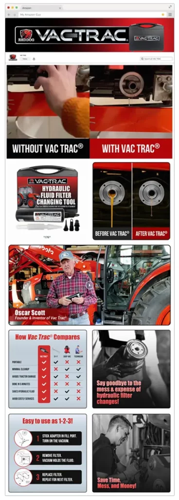 Amazon Brand Store example Vac Trac