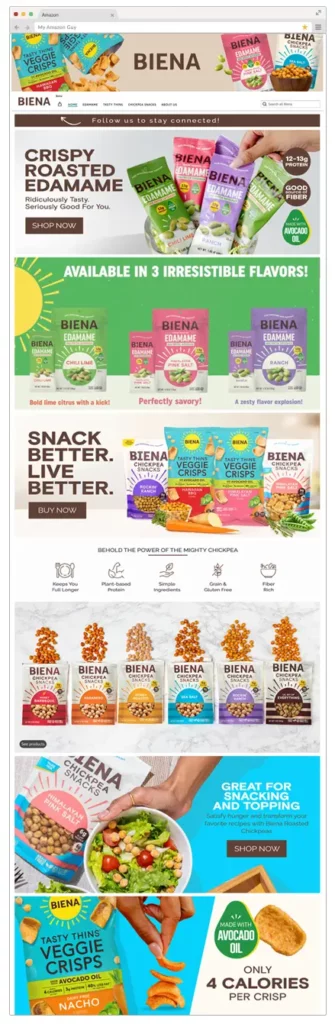 Amazon Brand Store example Biena