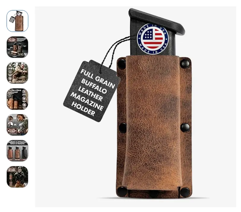 amazon listing images Buffalo Leather Magazine Holder